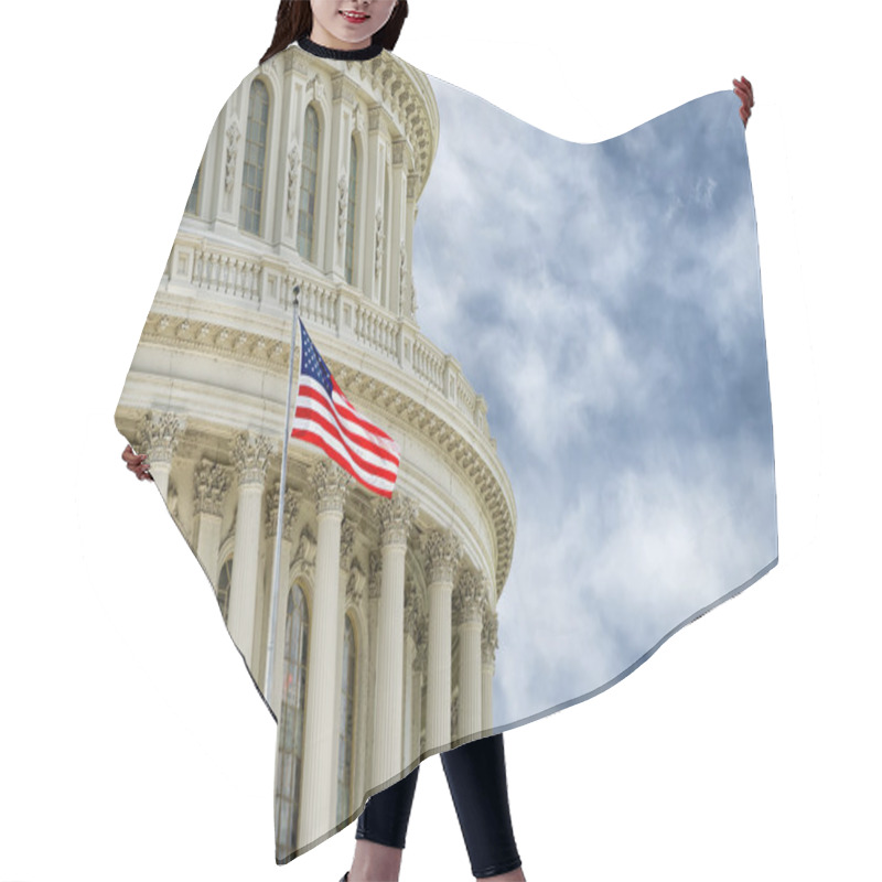 Personality  Washington DC Capitol Detail With American Flag Hair Cutting Cape