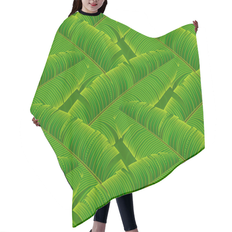 Personality  Tropical Banana Leaves Seamless Pattern Hair Cutting Cape