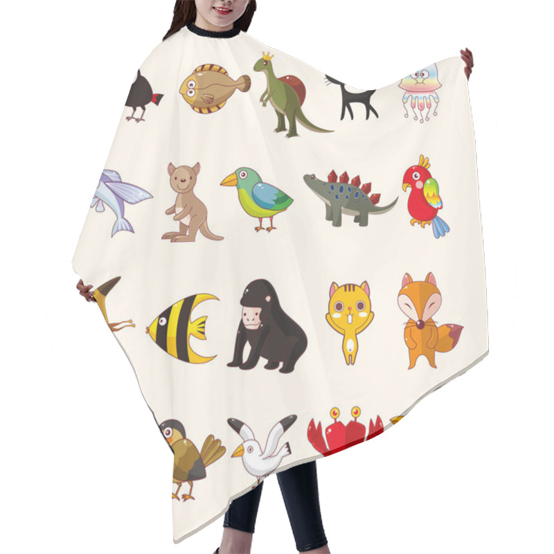 Personality  Set Of Animal Icons Hair Cutting Cape