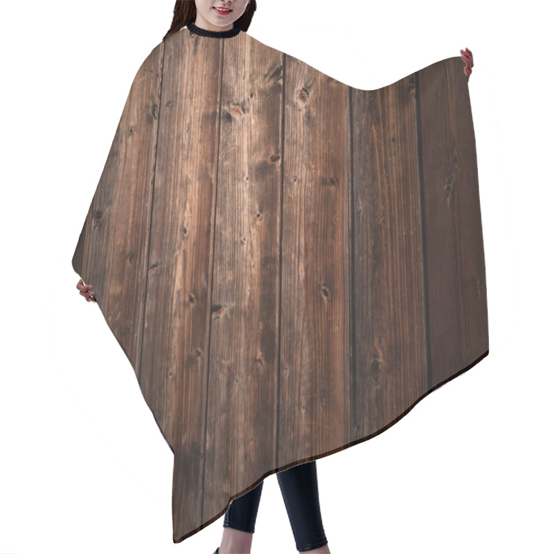 Personality  Old Dark Brown Planks Hair Cutting Cape