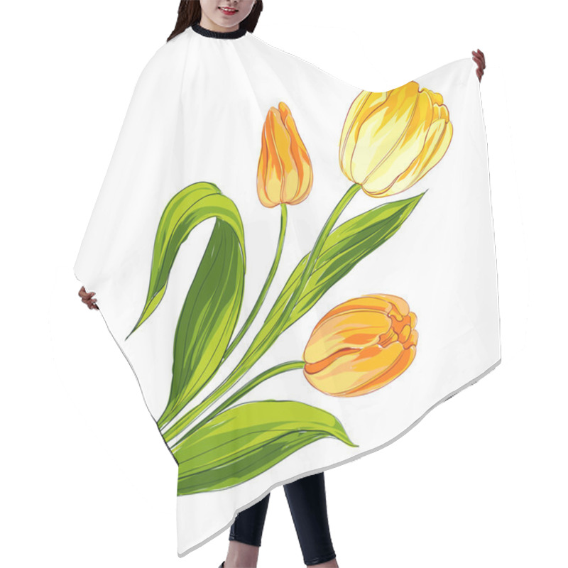 Personality  Tulip Bouquet Hair Cutting Cape