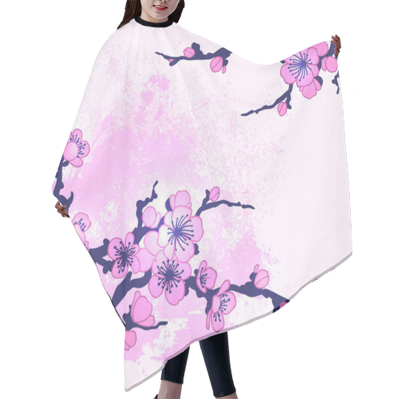 Personality  Branches Of Sakura Flowers Hair Cutting Cape