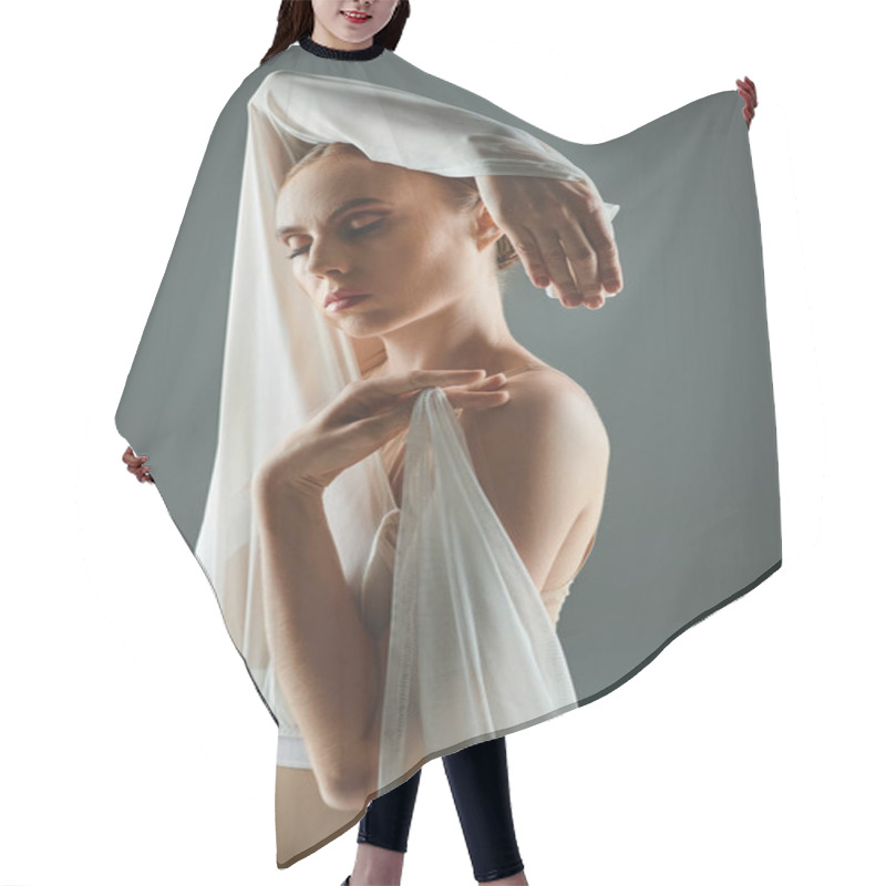 Personality  Young Ballerina Exudes Grace And Mystery In A Veiled Performance. Hair Cutting Cape