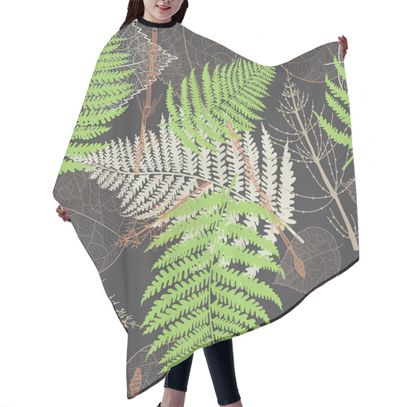 Personality  Fern Leaves Seamless Pattern Hair Cutting Cape