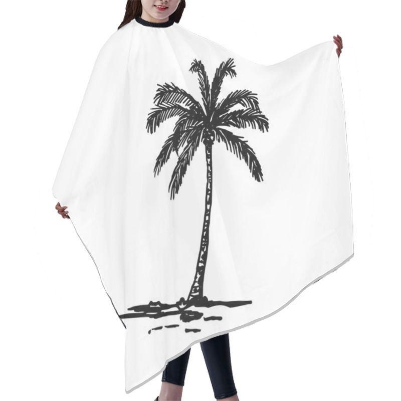 Personality  Hand Drawn Palm Tree Hair Cutting Cape