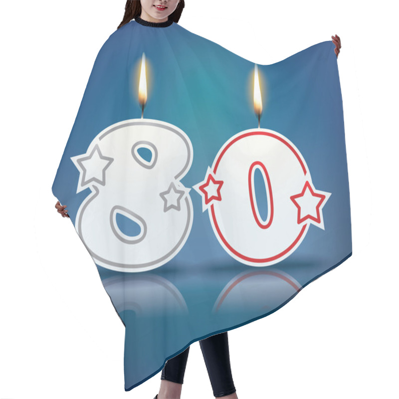 Personality  Birthday Candle Number 80 Hair Cutting Cape