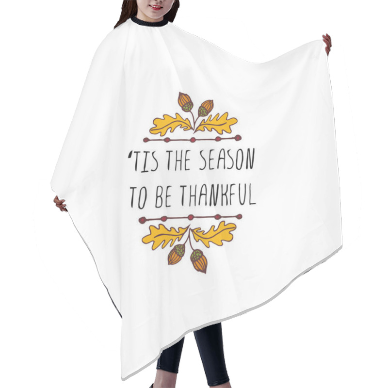 Personality  Thanksgiving Label With Text On White Background Hair Cutting Cape