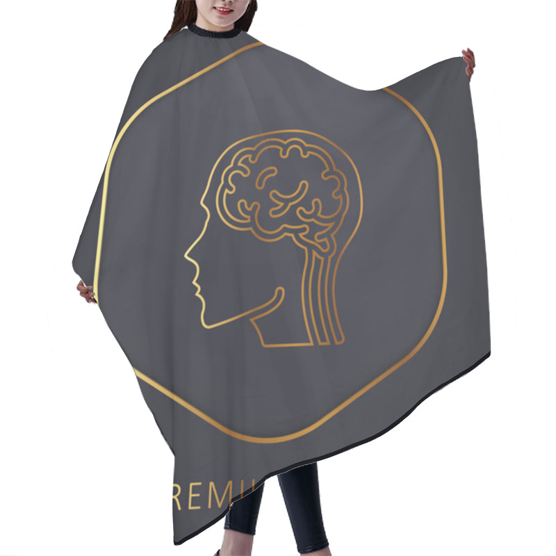 Personality  Brain Golden Line Premium Logo Or Icon Hair Cutting Cape