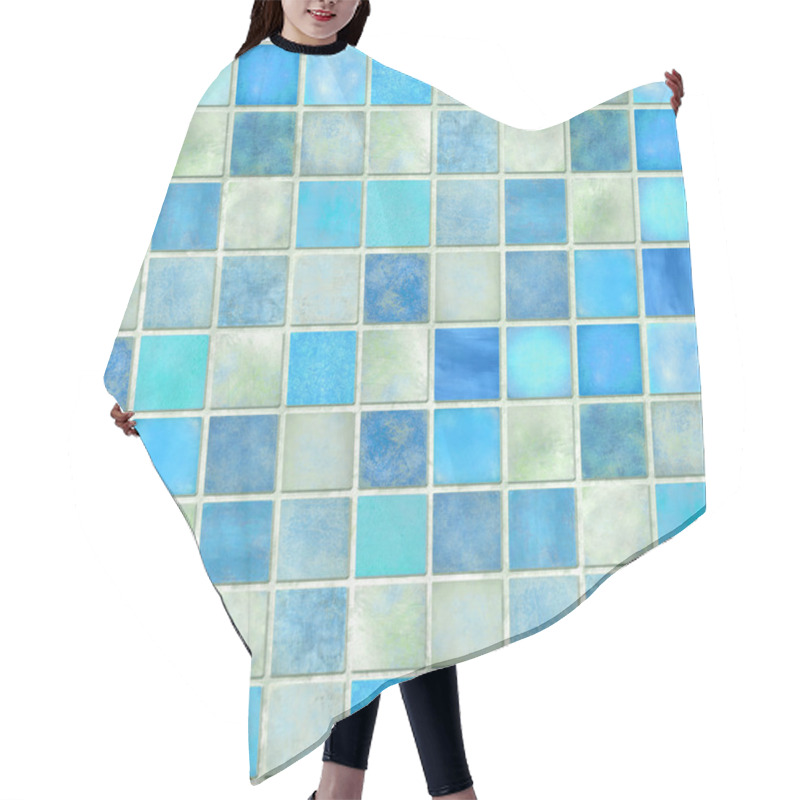 Personality  Blue Tile Mosaic Hair Cutting Cape