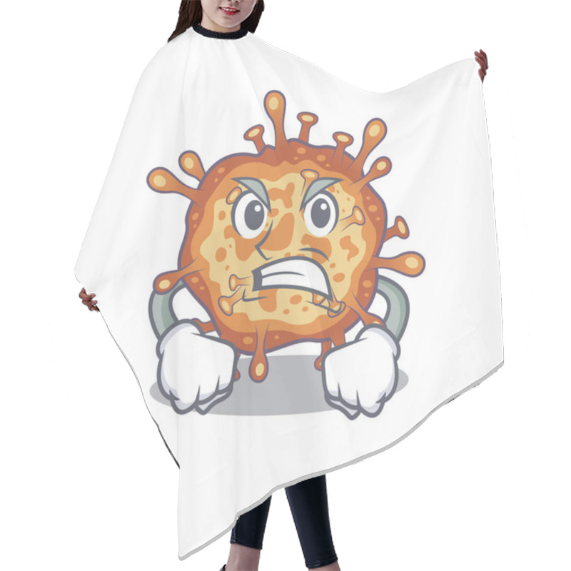 Personality  Retro Virus Corona Cartoon Character Design With Angry Face Hair Cutting Cape