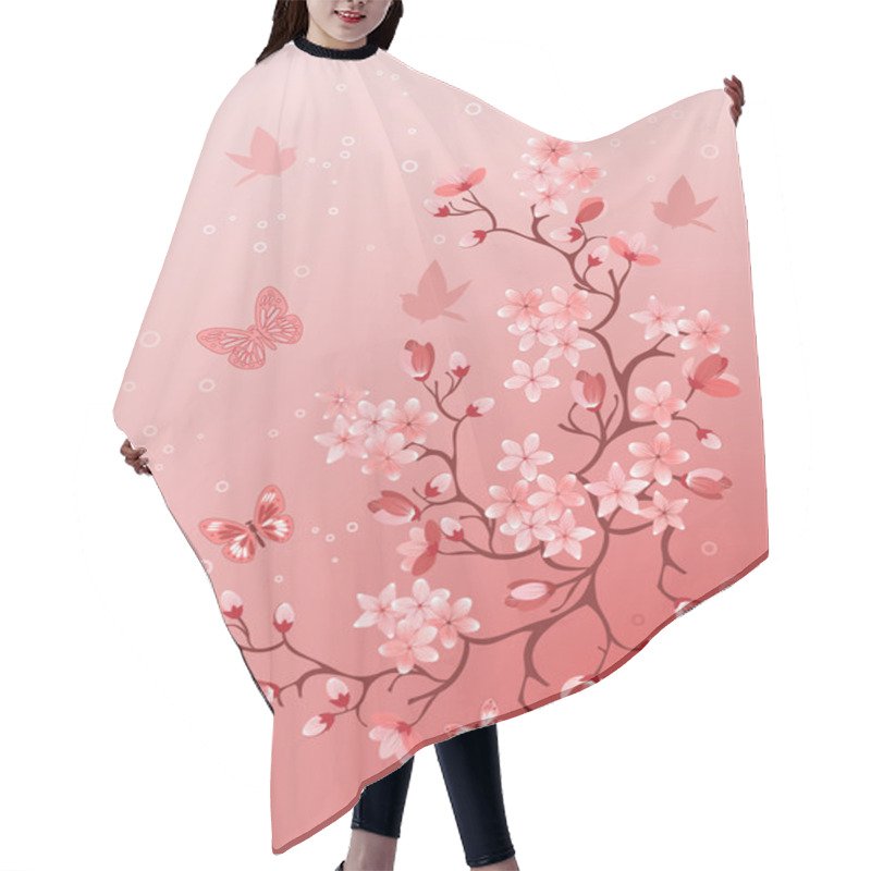 Personality  Japanese Cherry Tree Hair Cutting Cape