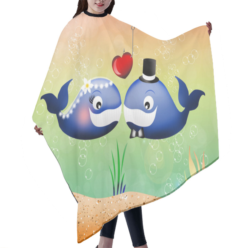 Personality  Whales In Love Hair Cutting Cape