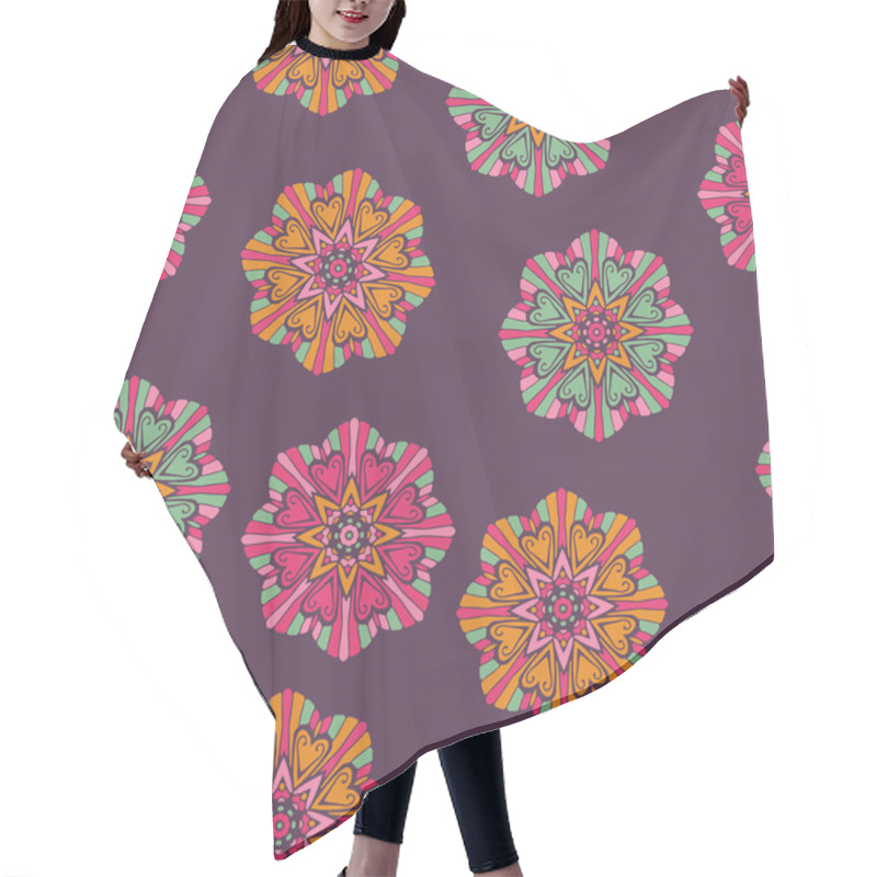 Personality  Seamless Pattern With Floral Ornaments Hair Cutting Cape