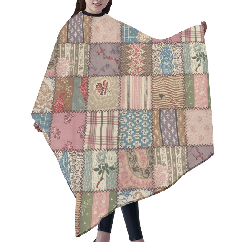 Personality  Country Patchwork Quilt Seamless Texture Hair Cutting Cape