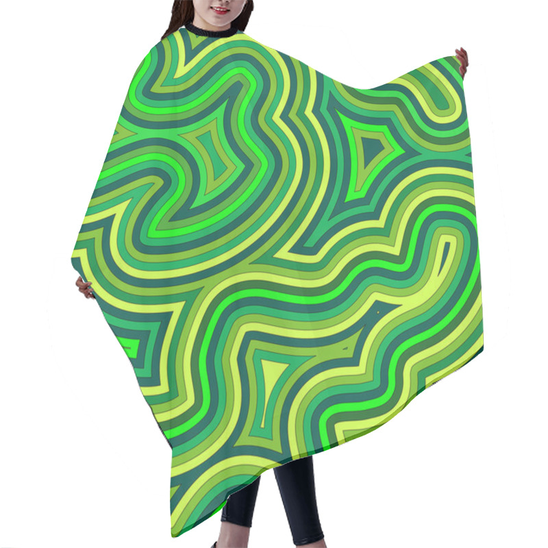 Personality  Swirly Shades Of Green Hair Cutting Cape