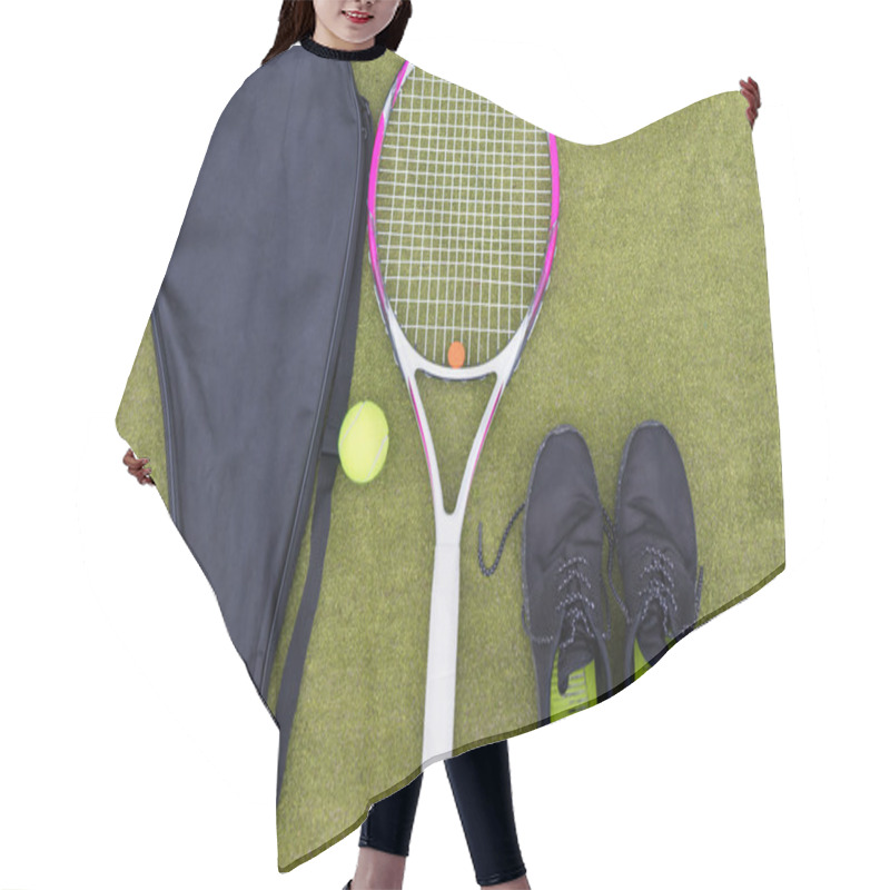 Personality  Tennis Equipment Set Of Tennis Racket With Cover, Ball And Male  Hair Cutting Cape