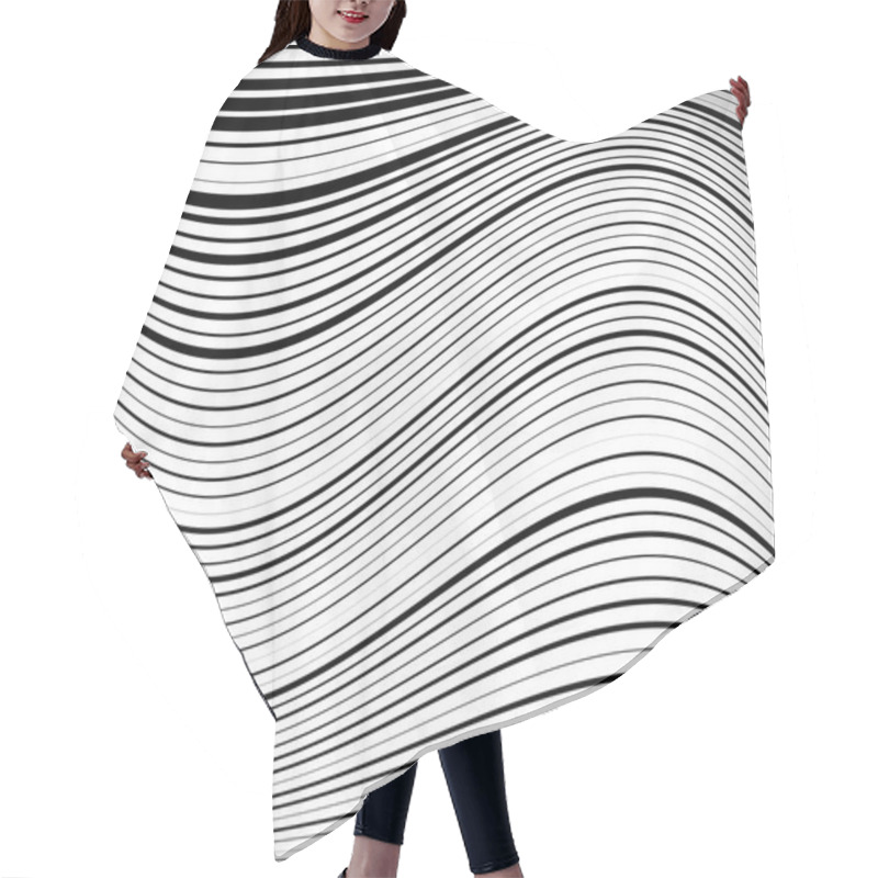 Personality  Horizontal Lines  Stripes Pattern Hair Cutting Cape