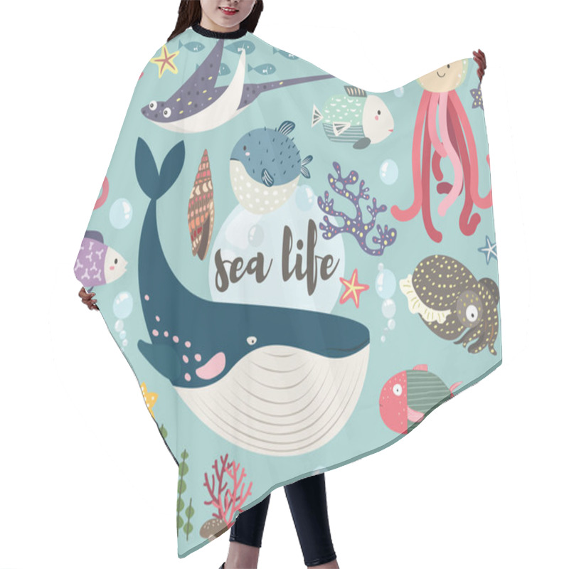 Personality  Cute Sea Life Collection Set Hair Cutting Cape