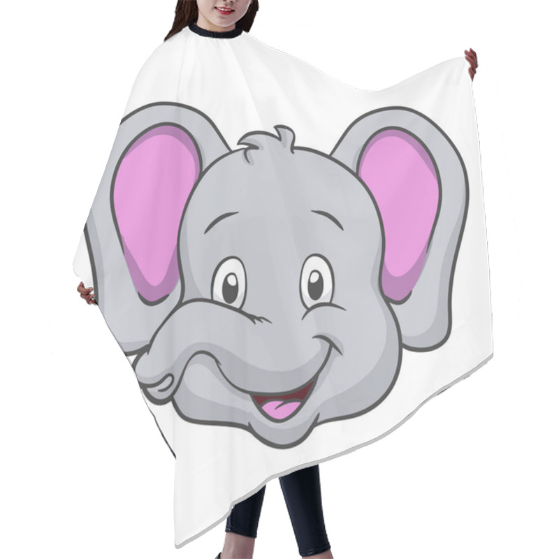 Personality  Cartoon Elephant Face Vector Illustration Hair Cutting Cape