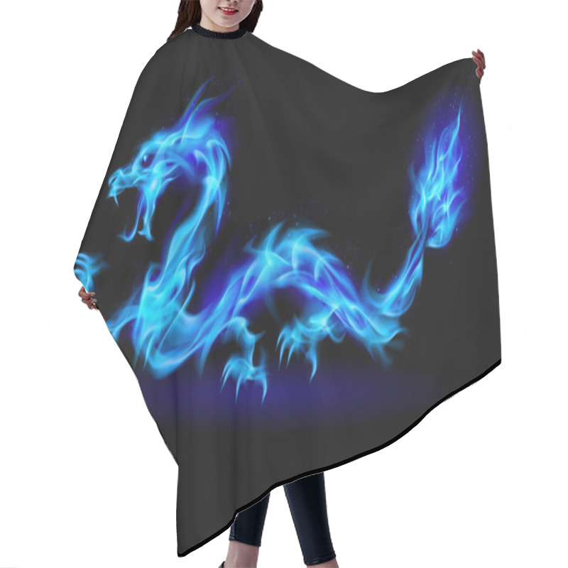 Personality  Blue Fire Dragon Hair Cutting Cape