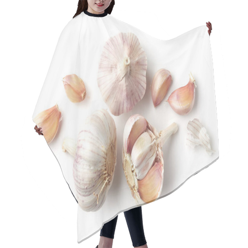 Personality  Garlic On White Background Hair Cutting Cape