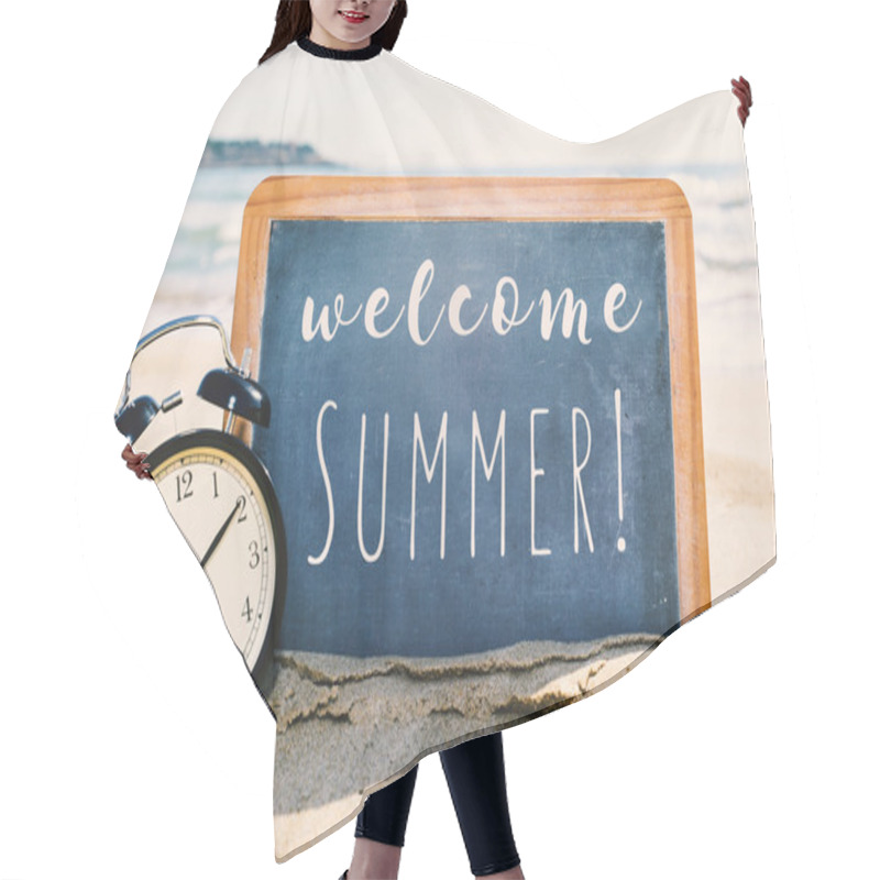 Personality  Text Welcome Summer, On The Beach Hair Cutting Cape