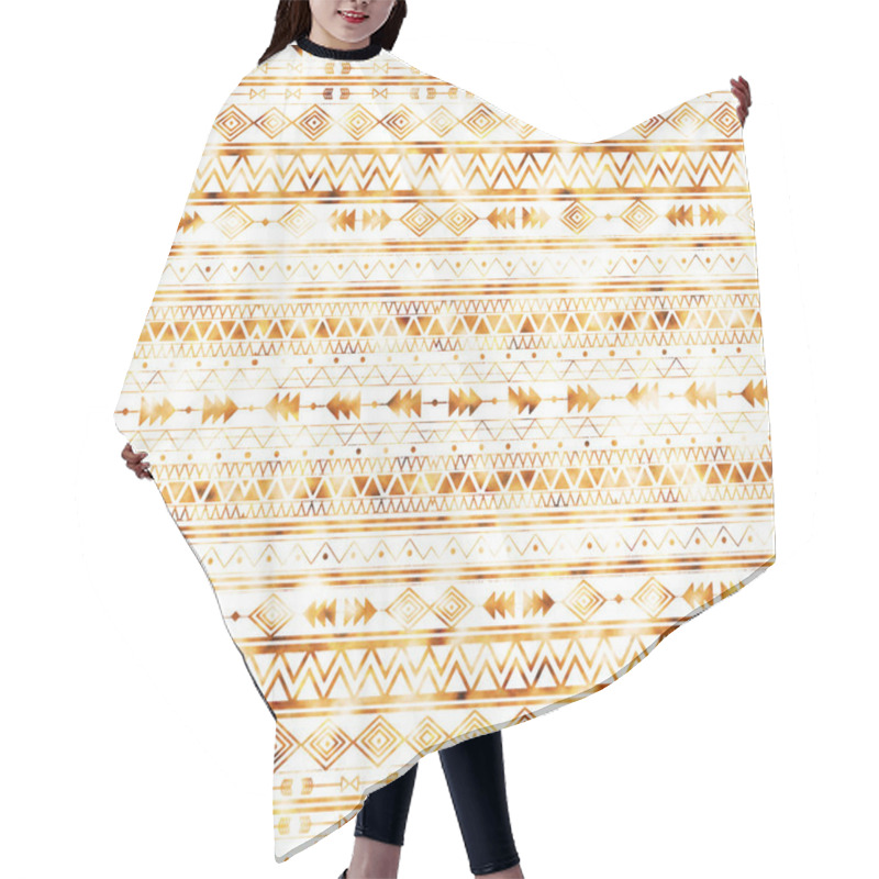 Personality  Geometric Kilim Ikat Pattern With Grunge Texture Hair Cutting Cape