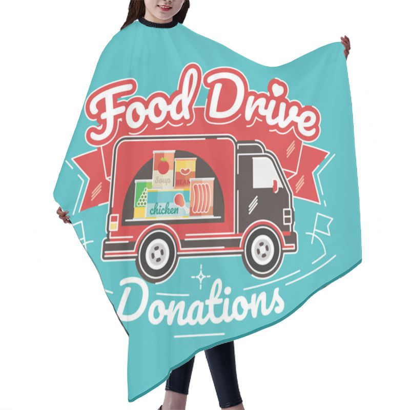 Personality  Food Drive Charity Movement, Vector Illustration Hair Cutting Cape