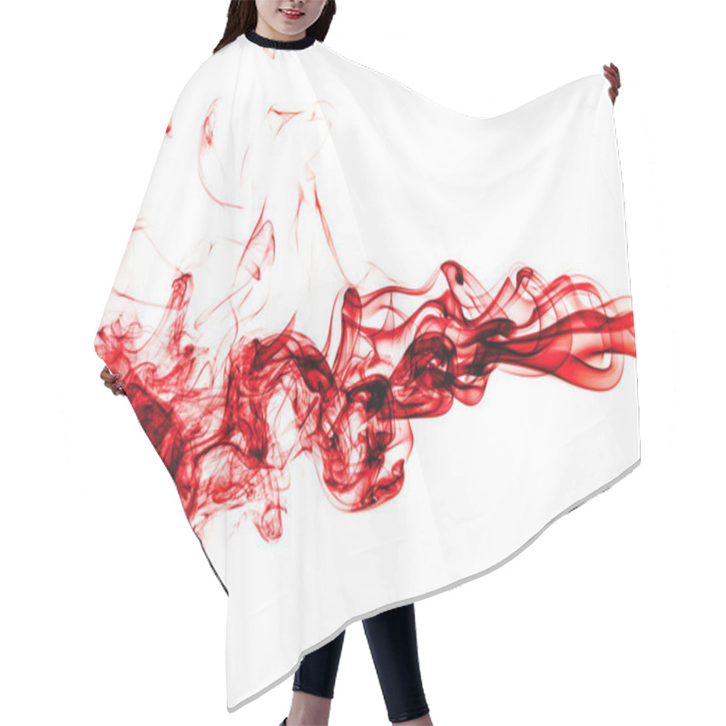 Personality  Red Smoke Abstract Background. Hair Cutting Cape