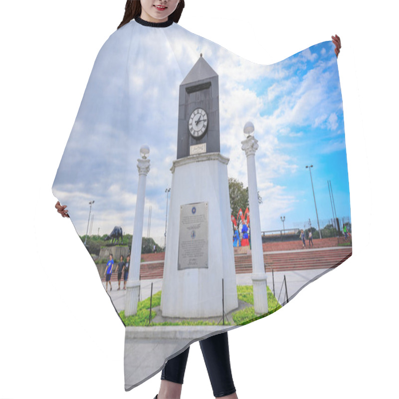 Personality  Manila, Philippines - Feb 4, 2018 : Centennial Clock Structure In Manila, Philippines. The Centennial Clock Is A Small And Modest Attraction Adjacent To Rizal Park And The Manila Bay. Hair Cutting Cape