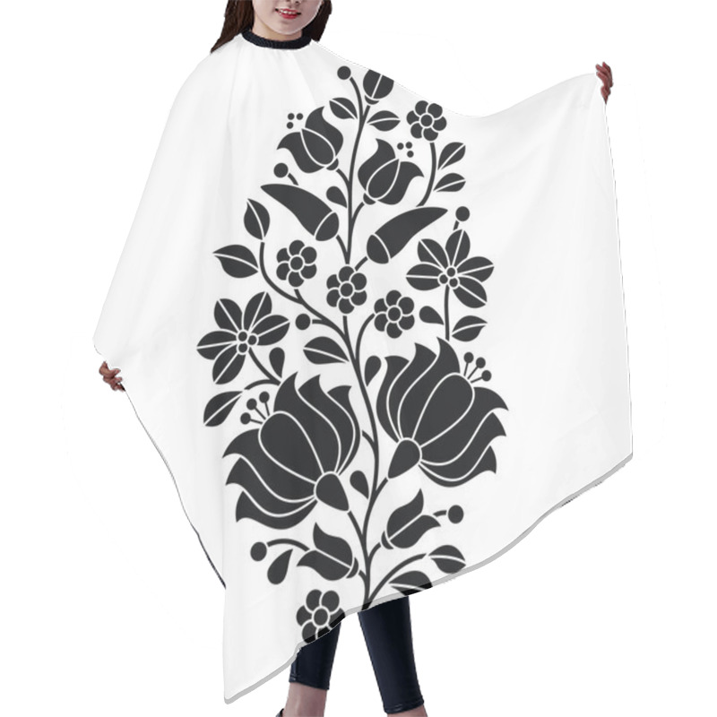 Personality  Hungarian Black Folk Pattern - Kalocsai Embroidery With Flowers And Paprika Hair Cutting Cape