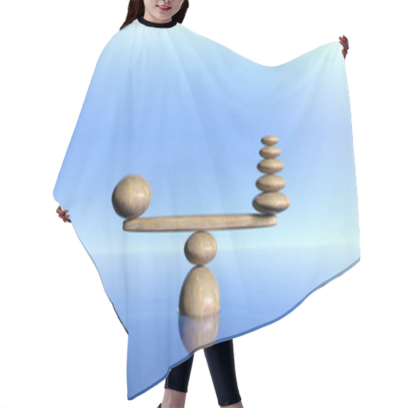 Personality  Zen Stones On A Blue Sky And Sea Background. 3d Illustration Hair Cutting Cape