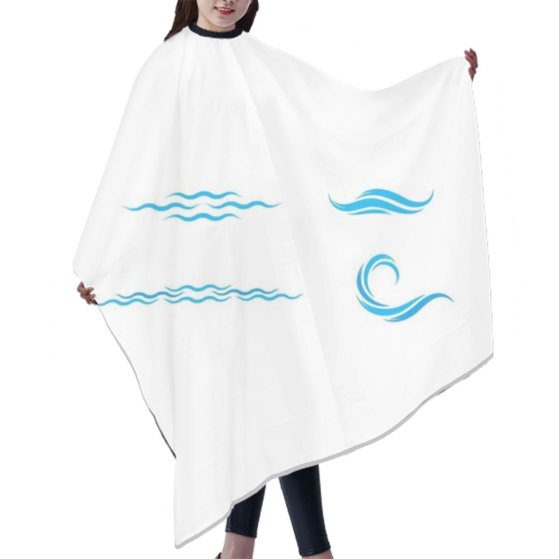 Personality  Water Wave Logo Template. Vector Icon Illustration Design Hair Cutting Cape