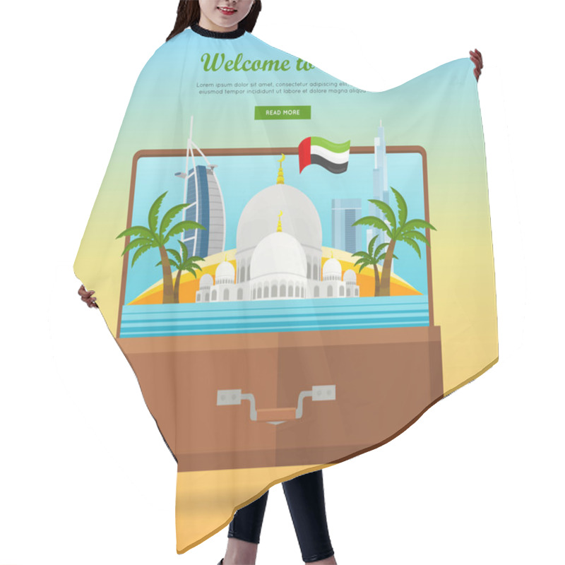 Personality  United Arab Emirates Travelling Banner. Suitcase Hair Cutting Cape