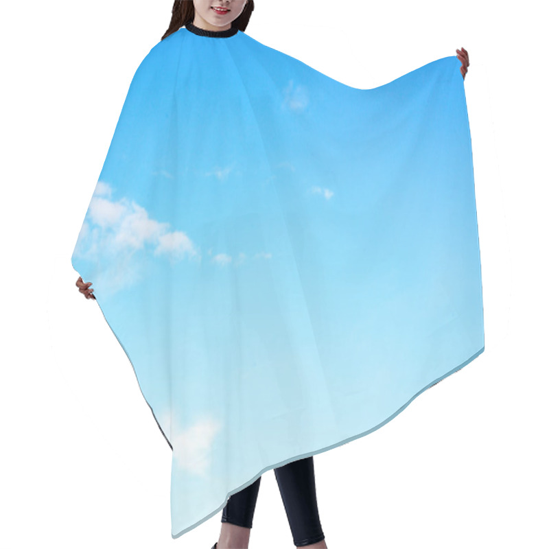 Personality  Expansive Blue Sky With Delicate Wispy Clouds, Conveying A Sense Of Calmness And Serenity Hair Cutting Cape