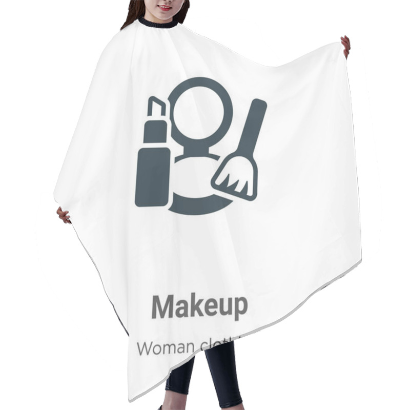 Personality  Makeup Vector Icon On White Background. Flat Vector Makeup Icon Symbol Sign From Modern Woman Clothing Collection For Mobile Concept And Web Apps Design. Hair Cutting Cape