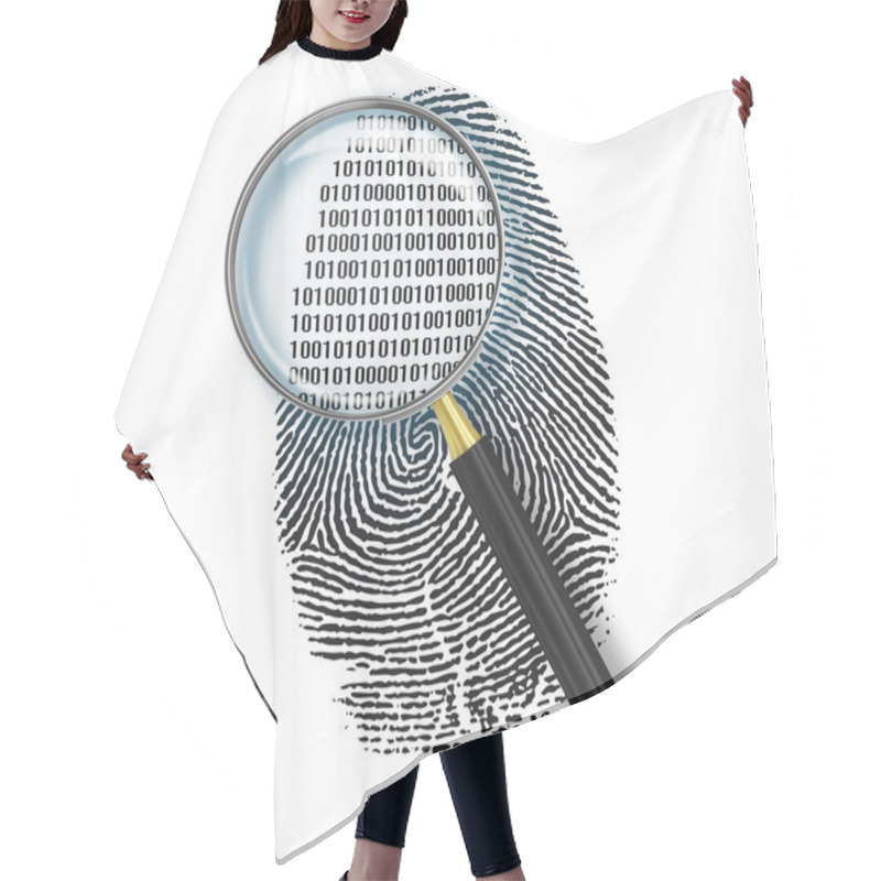 Personality  Magnifying Glass Over Finger Printlike Shape Hair Cutting Cape