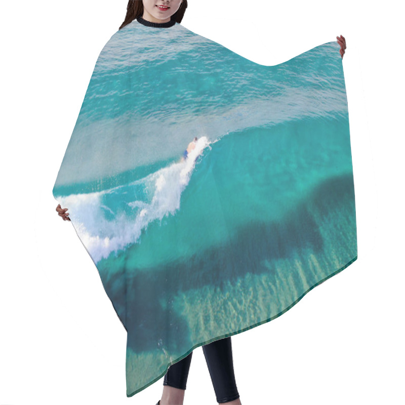 Personality  Aerial View Of Surfers Waiting, Paddling And Enjoying Waves In A Beautiful Blue Water  In La Jolla, San Diego, California, USA.  Hair Cutting Cape