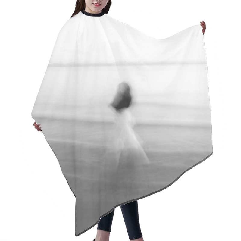 Personality  Art Photography, Portrait By The Sea, Blurred Silhouette Of A Woman And Soft Focus Background Hair Cutting Cape