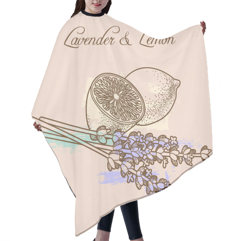 Personality  Lemon And Lavender Flowers Hair Cutting Cape