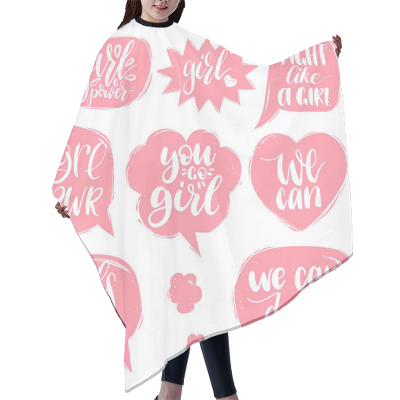 Personality  Feminist Lettering Set Hair Cutting Cape