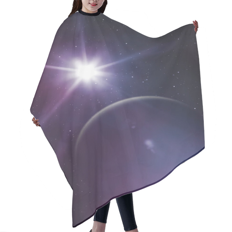 Personality  Bright Star And Purple Planet Hair Cutting Cape