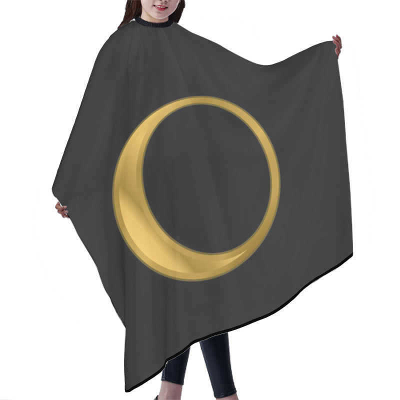 Personality  Ball Outline With Shadow At The Edge Gold Plated Metalic Icon Or Logo Vector Hair Cutting Cape