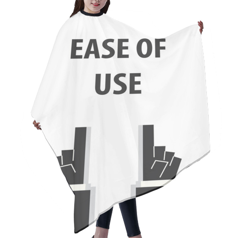 Personality   EASE OF USE Typography Vector Illustration Hair Cutting Cape