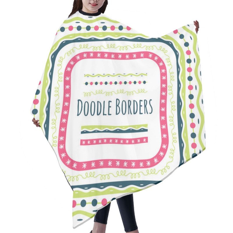 Personality  Set Of Doodle Border Hair Cutting Cape