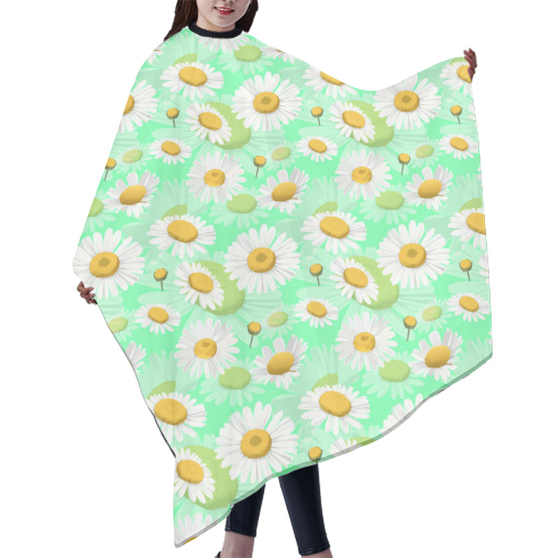 Personality  Seamless Pattern With Daisy Blooms Everywhere Hair Cutting Cape