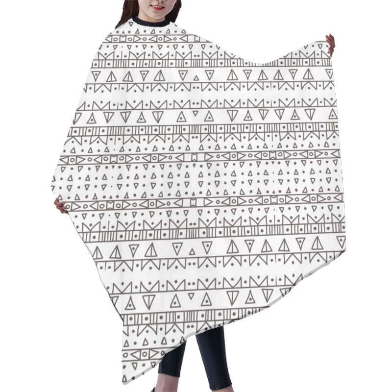 Personality  Ethnic Abstract Hand-drawn Seamless Pattern Hair Cutting Cape