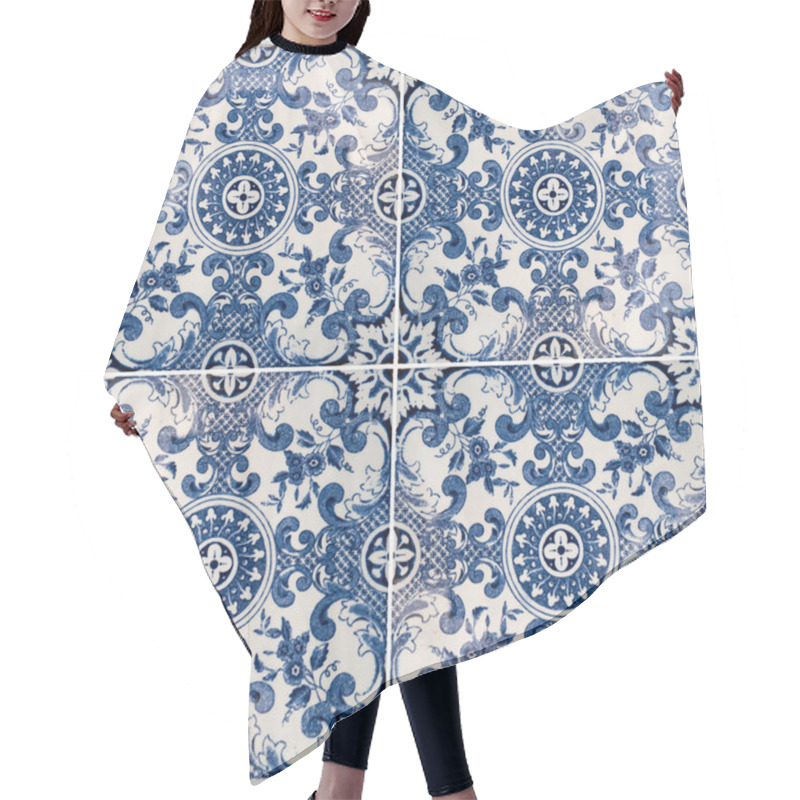 Personality  Traditional Portuguese Glazed Tiles Hair Cutting Cape