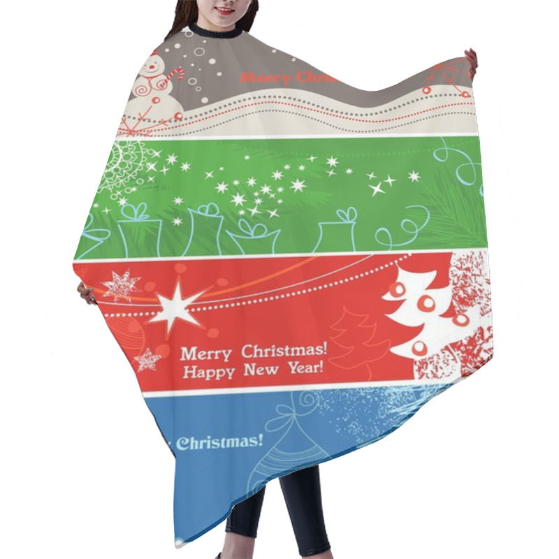 Personality  Christmas Banners Hair Cutting Cape