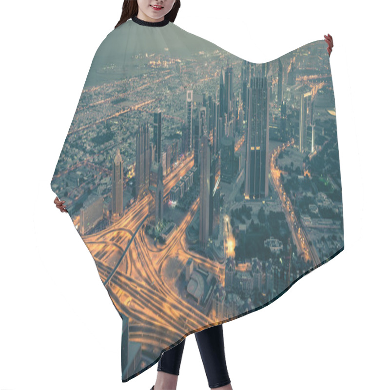 Personality  Dubai Downtown Night Scene With City Lights Hair Cutting Cape